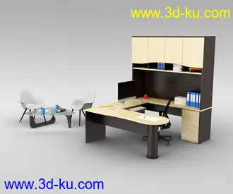 办公室场景,桌子,椅子,组合家具,饮水机,文件夹,书笔,电脑,打印机,员工桌,办公桌,会议桌,办公物品模型的图片