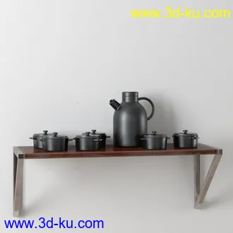 锅盘,酱油瓶,电饭锅,茶壶,茶杯,红酒杯,铝制厨具,瓶罐,容器,碗,刷子,厨房物品模型合集的图片9