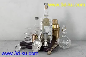 书本,书籍,瓶罐,白酒,红酒,酒杯,高脚杯,蜡烛,花瓶,台灯,模型合集