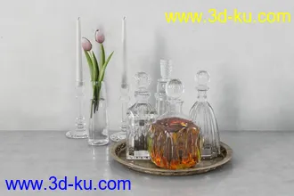 书本,书籍,瓶罐,白酒,红酒,酒杯,高脚杯,蜡烛,花瓶,台灯,模型合集的图片9